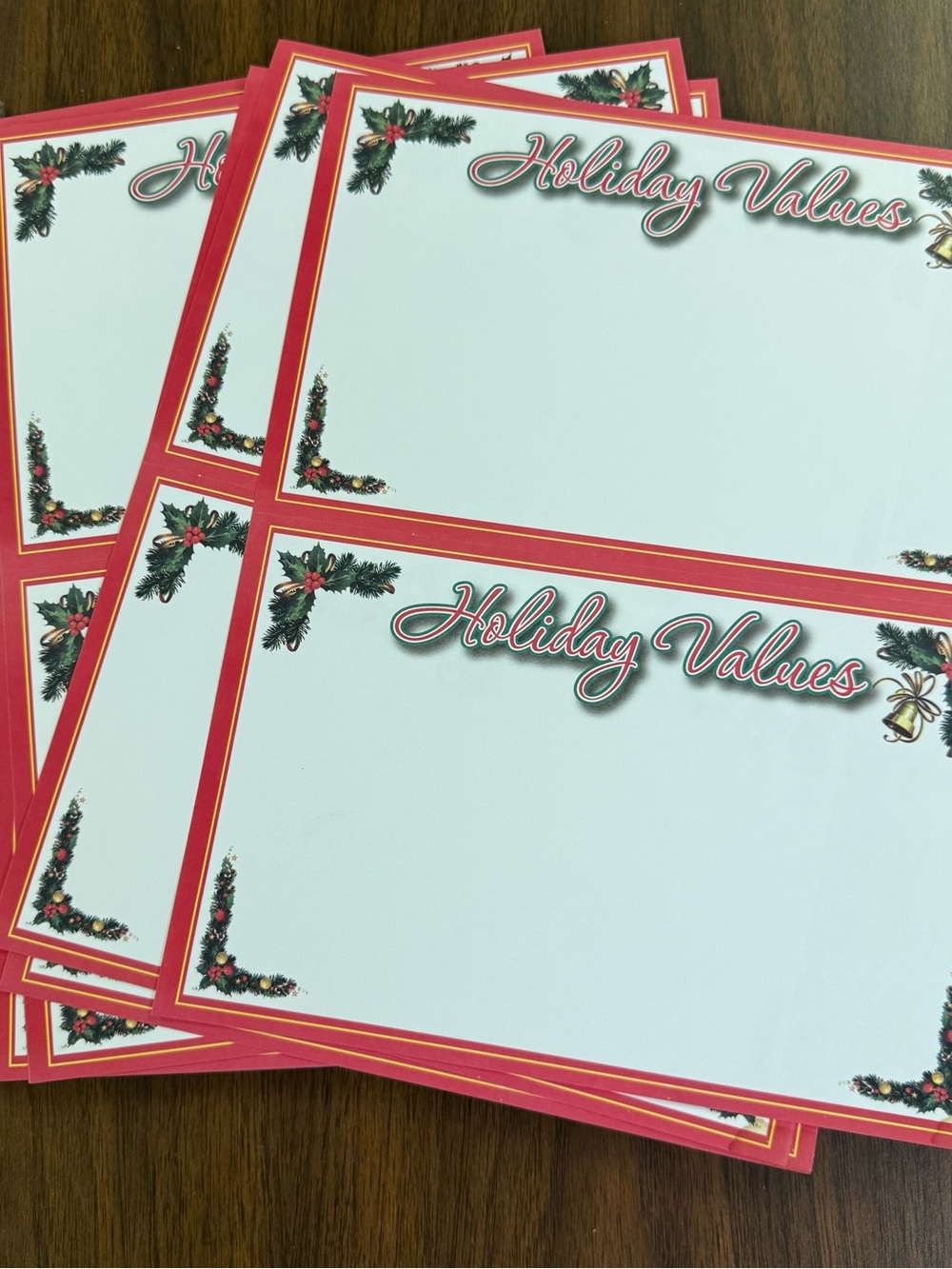 Holiday Values Red and Green Christmas Party Signs - Unbranded